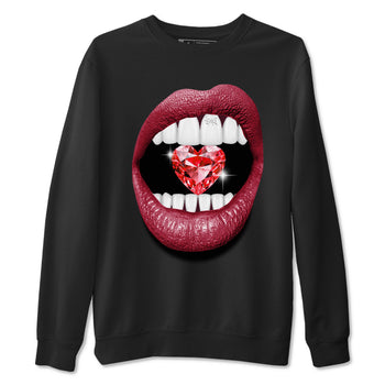 Lips Heart Diamond sneaker match tees to Special Valentine's Day street fashion brand for shirts to match Jordans SNRT Sneaker Tees Air Force 1 Valentines Day unisex t-shirt Black 2 unisex shirt