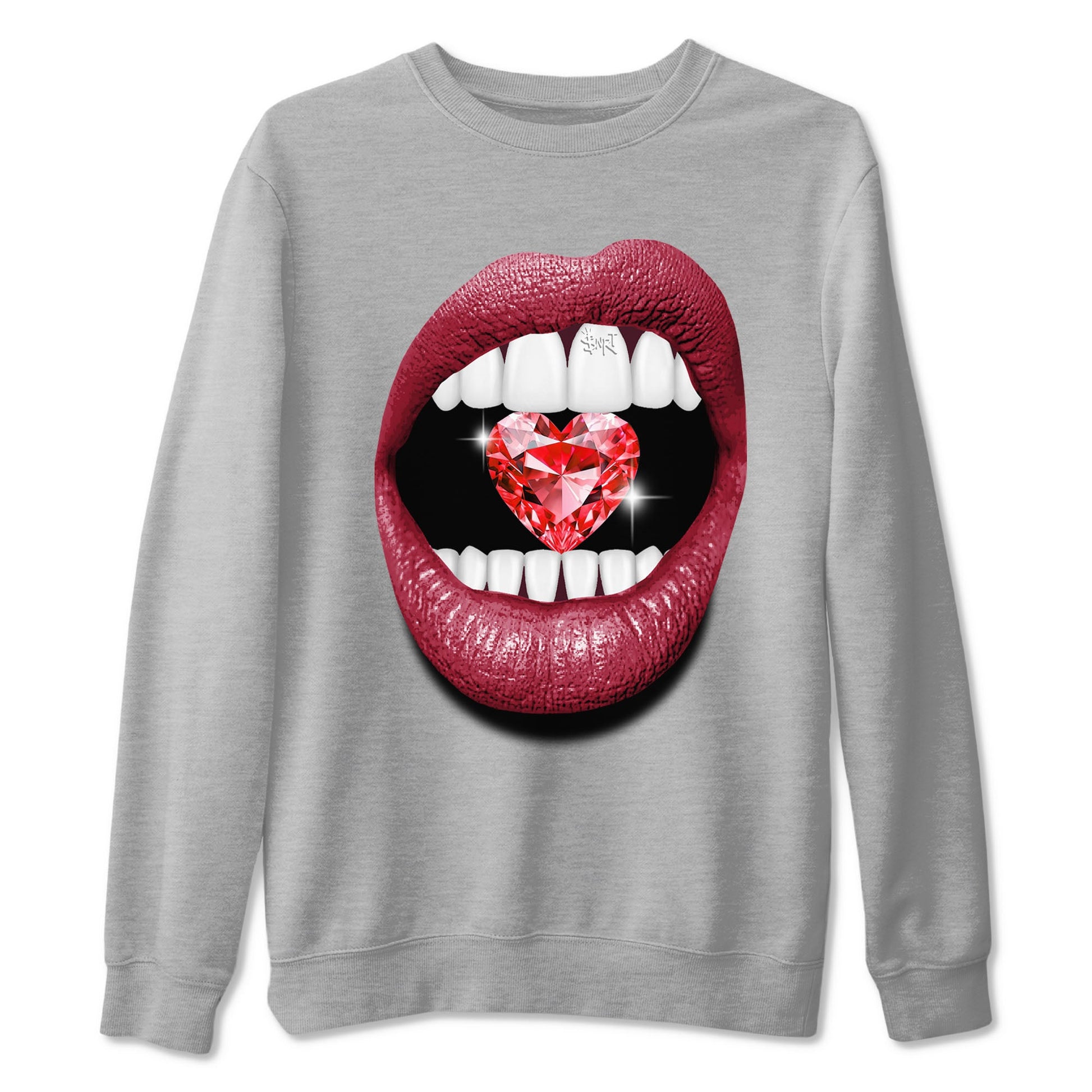 Lips Heart Diamond sneaker match tees to Special Valentine's Day street fashion brand for shirts to match Jordans SNRT Sneaker Tees Air Force 1 Valentines Day unisex t-shirt Heather Grey 2 unisex shirt