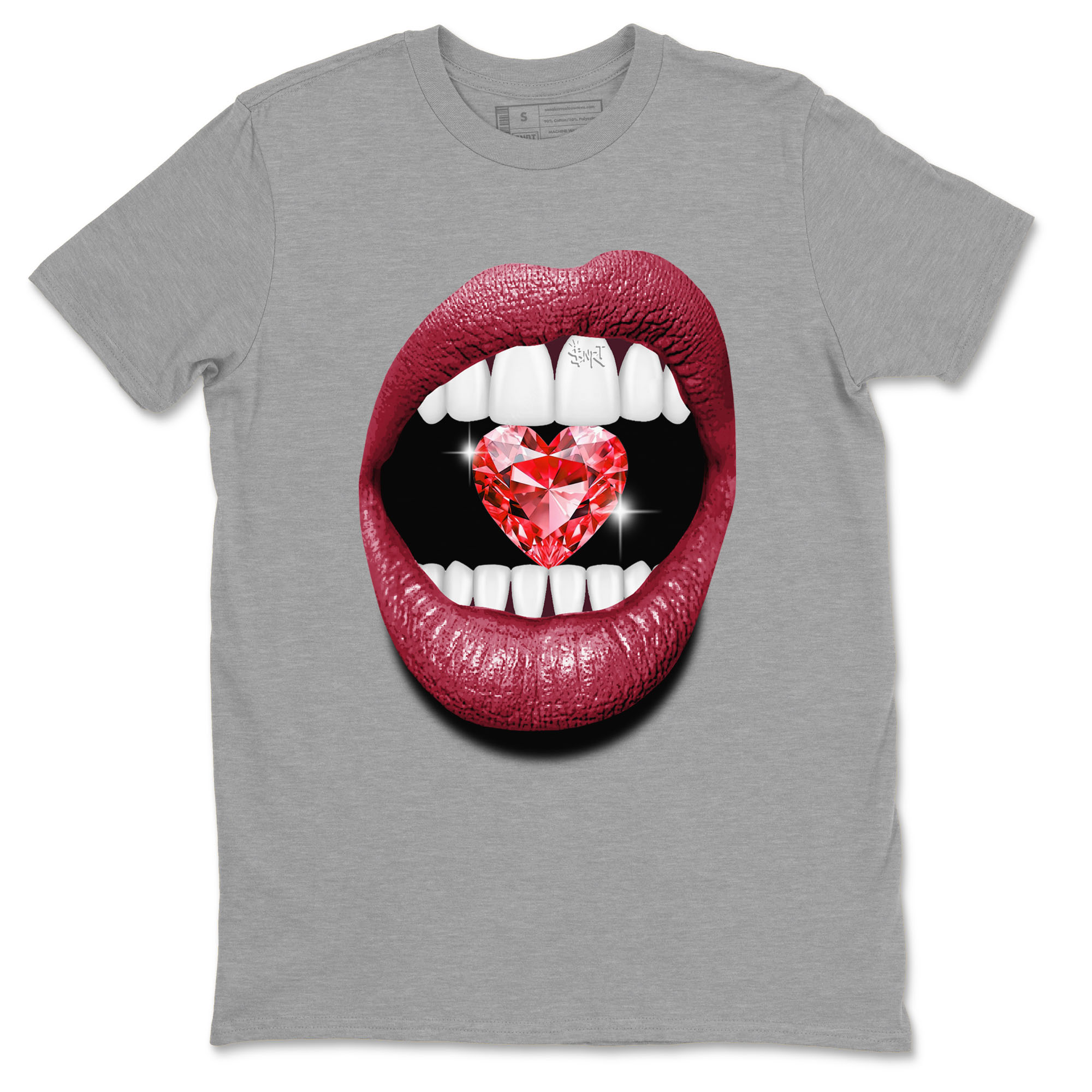 Lips Heart Diamond sneaker match tees to Special Valentine's Day street fashion brand for shirts to match Jordans SNRT Sneaker Tees Air Force 1 Valentines Day unisex t-shirt Heather Grey 2 unisex shirt