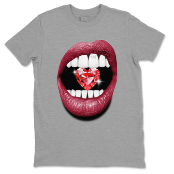 Lips Heart Diamond sneaker match tees to Special Valentine's Day street fashion brand for shirts to match Jordans SNRT Sneaker Tees Air Force 1 Valentines Day unisex t-shirt Heather Grey 2 unisex shirt