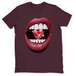 Lips Heart Diamond sneaker match tees to Special Valentine's Day street fashion brand for shirts to match Jordans SNRT Sneaker Tees Air Force 1 Valentines Day unisex t-shirt Maroon 2 unisex shirt