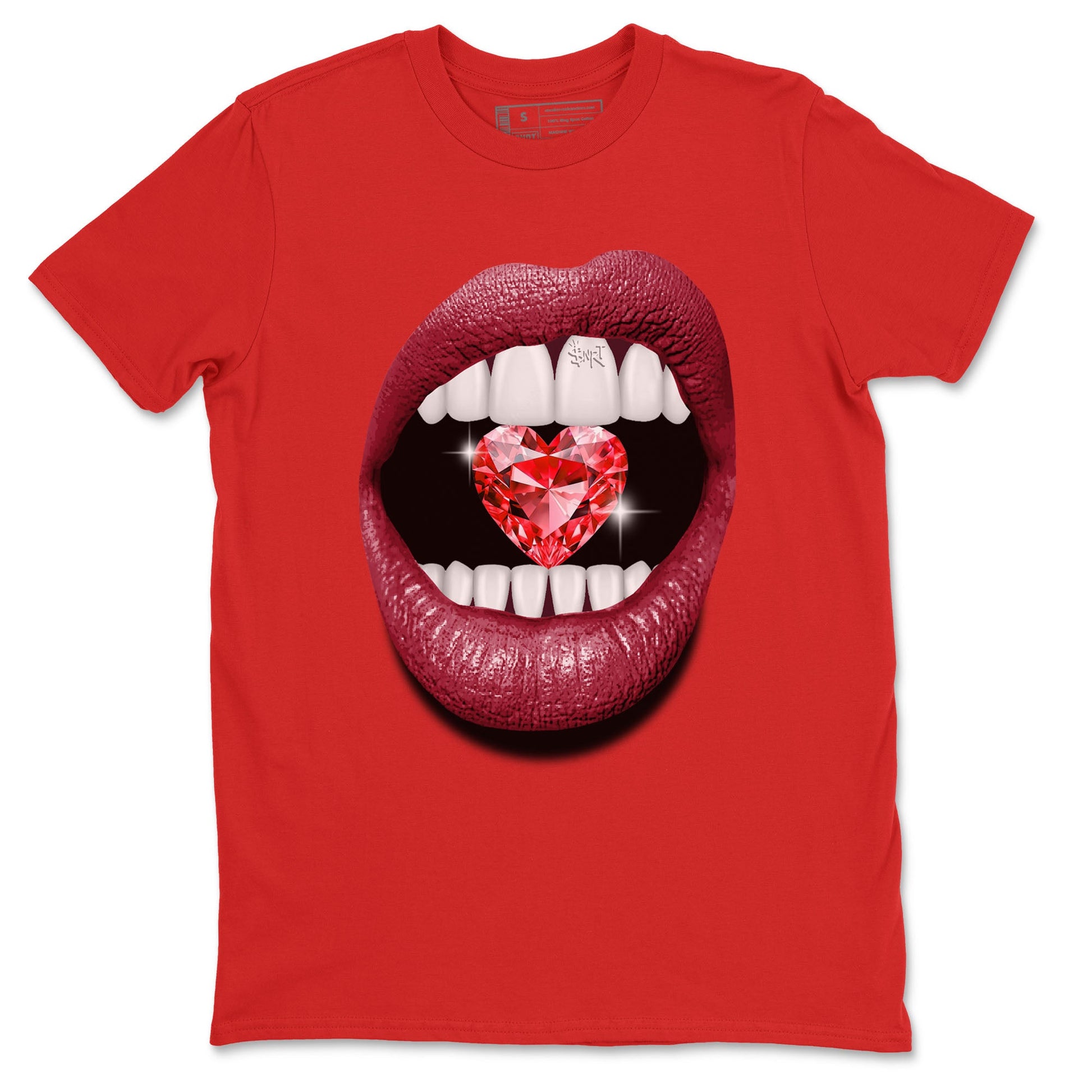 Lips Heart Diamond sneaker match tees to Special Valentine's Day street fashion brand for shirts to match Jordans SNRT Sneaker Tees Air Force 1 Valentines Day unisex t-shirt Red 2 unisex shirt