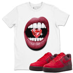 Lips Heart Diamond sneaker match tees to Special Valentine's Day street fashion brand for shirts to match Jordans SNRT Sneaker Tees Air Force 1 Valentines Day unisex t-shirt White 1 unisex shirt