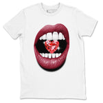 Lips Heart Diamond sneaker match tees to Special Valentine's Day street fashion brand for shirts to match Jordans SNRT Sneaker Tees Air Force 1 Valentines Day unisex t-shirt White 2 unisex shirt