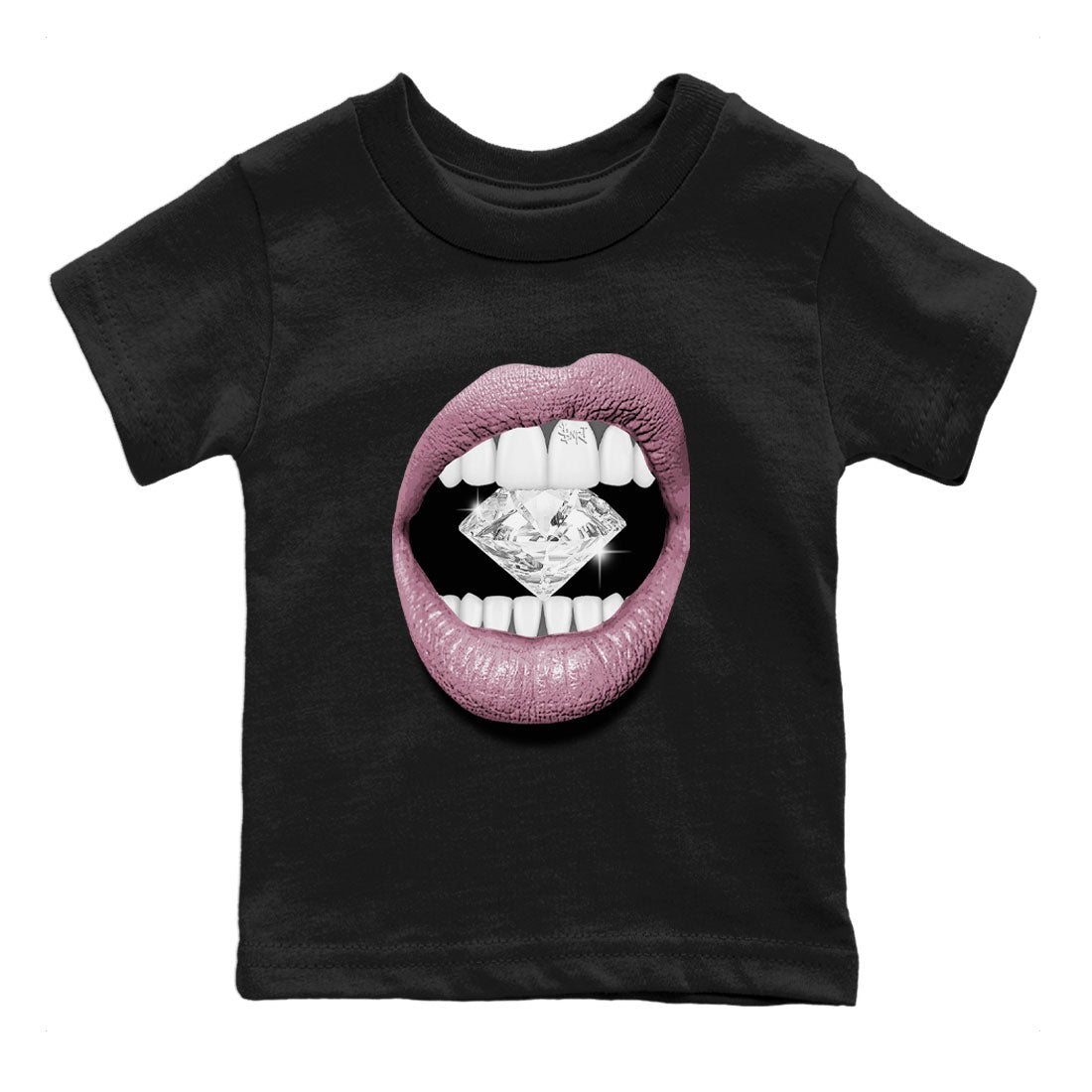 Air Jordan 1 Mauve shirt to match jordans Lips Diamond sneaker tees AJ1 High OG Mauve SNRT Sneaker Release Tees Crew Neck T-ShirtBaby Toddler Black 2 T-Shirt