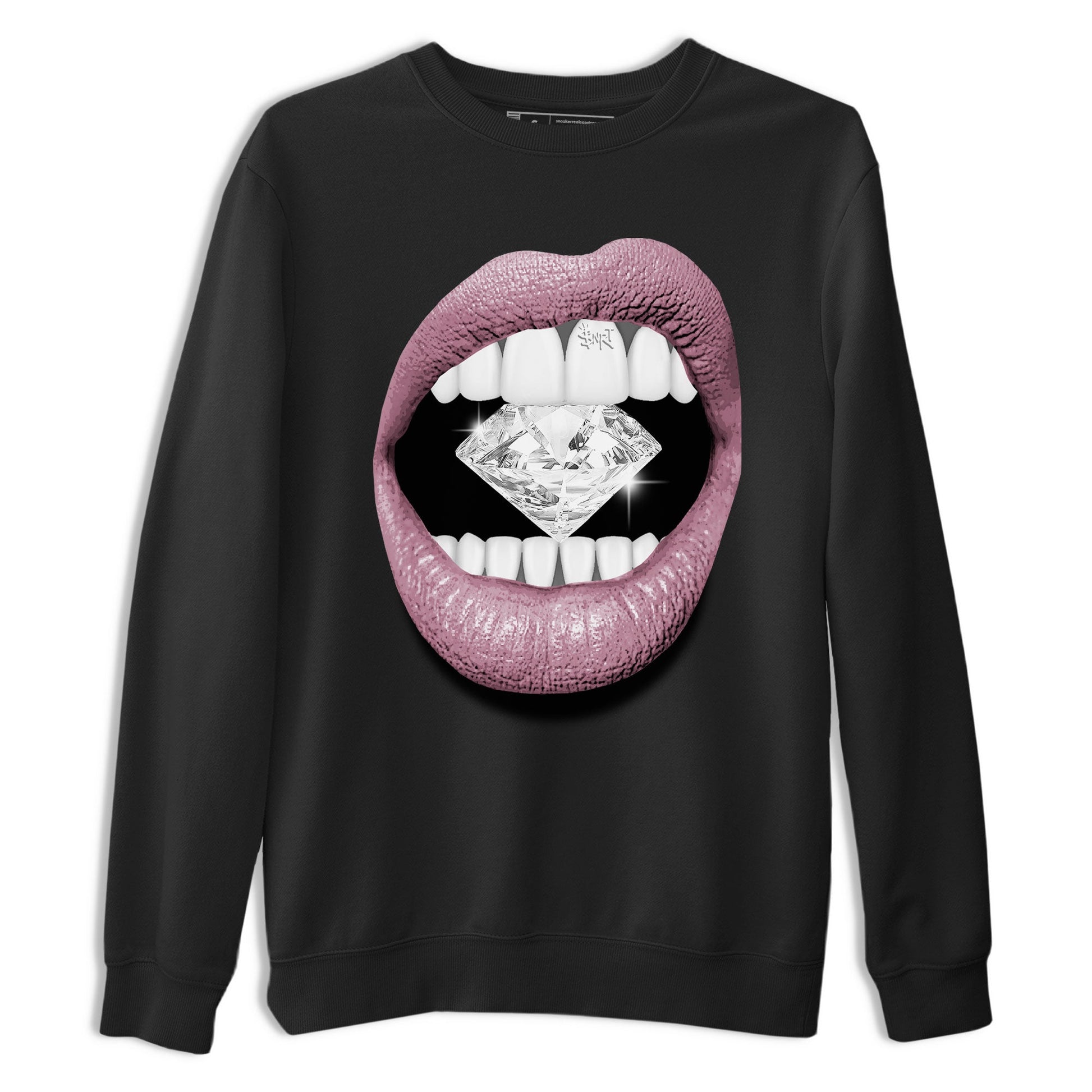 Air Jordan 1 Mauve shirt to match jordans Lips Diamond sneaker tees AJ1 High OG Mauve SNRT Sneaker Release Tees Crew Neck T-ShirtUnisex Black 2 T-Shirt