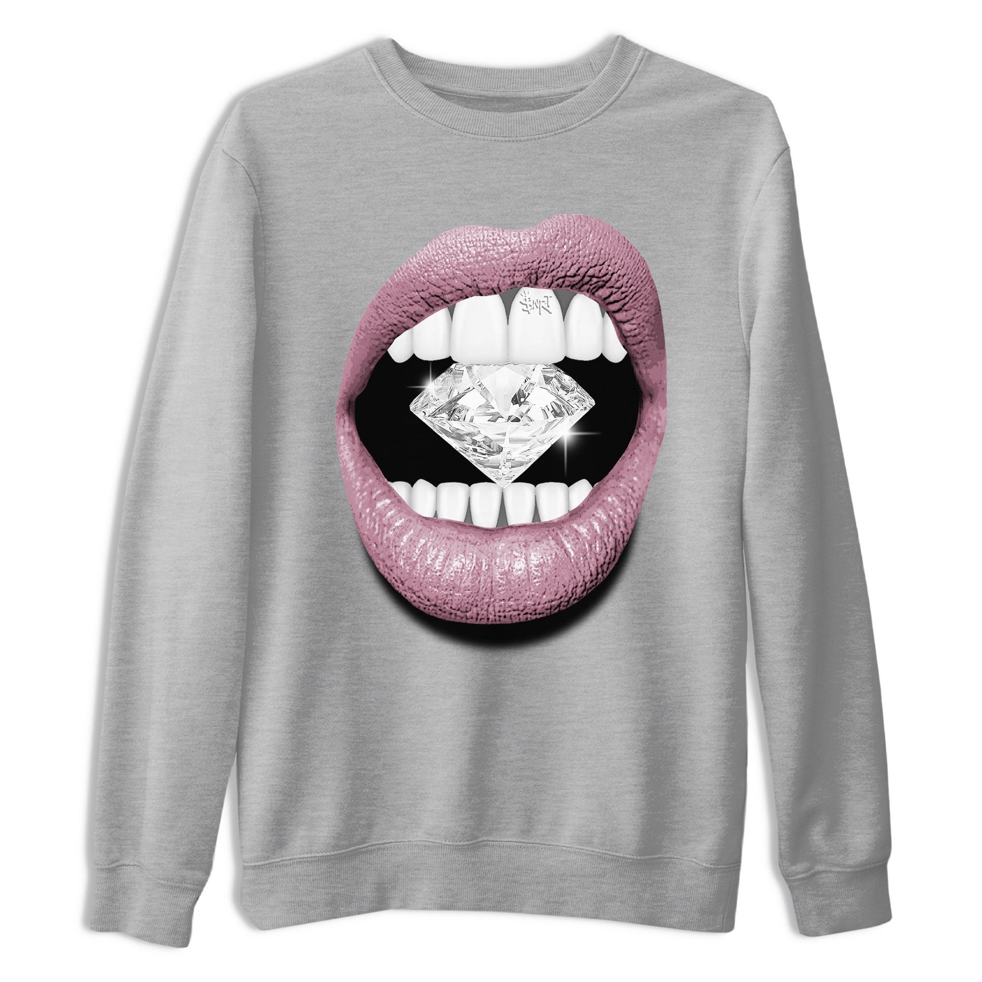 Air Jordan 1 Mauve shirt to match jordans Lips Diamond sneaker tees AJ1 High OG Mauve SNRT Sneaker Release Tees Crew Neck T-ShirtUnisex Heather Grey 2 T-Shirt