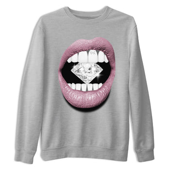 Air Jordan 1 Mauve shirt to match jordans Lips Diamond sneaker tees AJ1 High OG Mauve SNRT Sneaker Release Tees Crew Neck T-ShirtUnisex Heather Grey 2 T-Shirt