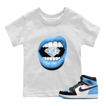 Air Jordan 1 Retro High OG UNC Toe Shirt to match Jordans Lips Diamond Sneaker Tees Air Jordan 1 High OG UNC Toe Tees Kids and Baby Tees White 1