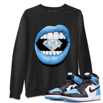 Air Jordan 1 Retro High OG UNC Toe Shirt to match Jordans Lips Diamond Sneaker Tees Air Jordan 1 High OG UNC Toe Tees Crew Neck T-Shirts Black 1