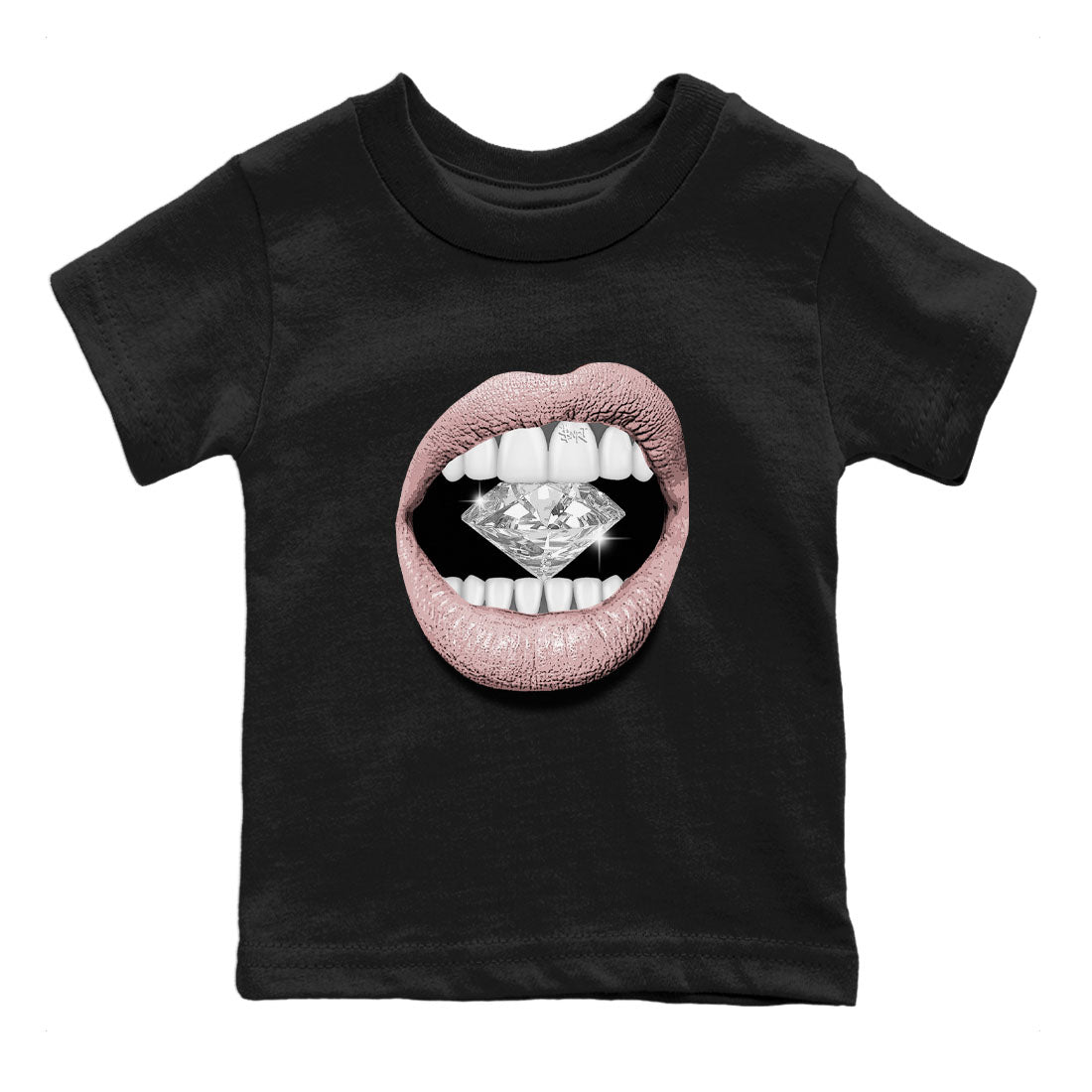 Air Jordan 1 Washed Pink Sneaker Match Tees Lips Diamond Sneaker Tees Air Jordan 1 High OG WMNS Washed Pink Tees Kids Shirts Black 2