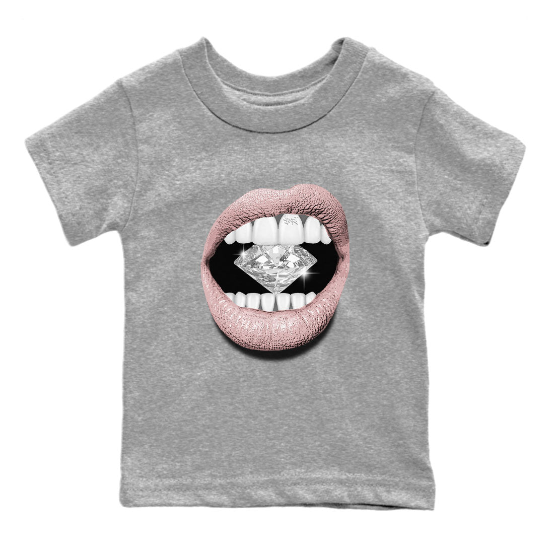 Air Jordan 1 Washed Pink Sneaker Match Tees Lips Diamond Sneaker Tees Air Jordan 1 High OG WMNS Washed Pink Tees Kids Shirts Heather Grey 2