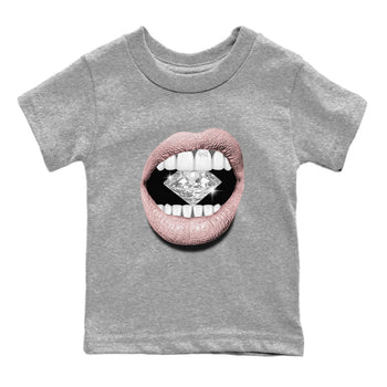 Air Jordan 1 Washed Pink Sneaker Match Tees Lips Diamond Sneaker Tees Air Jordan 1 High OG WMNS Washed Pink Tees Kids Shirts Heather Grey 2