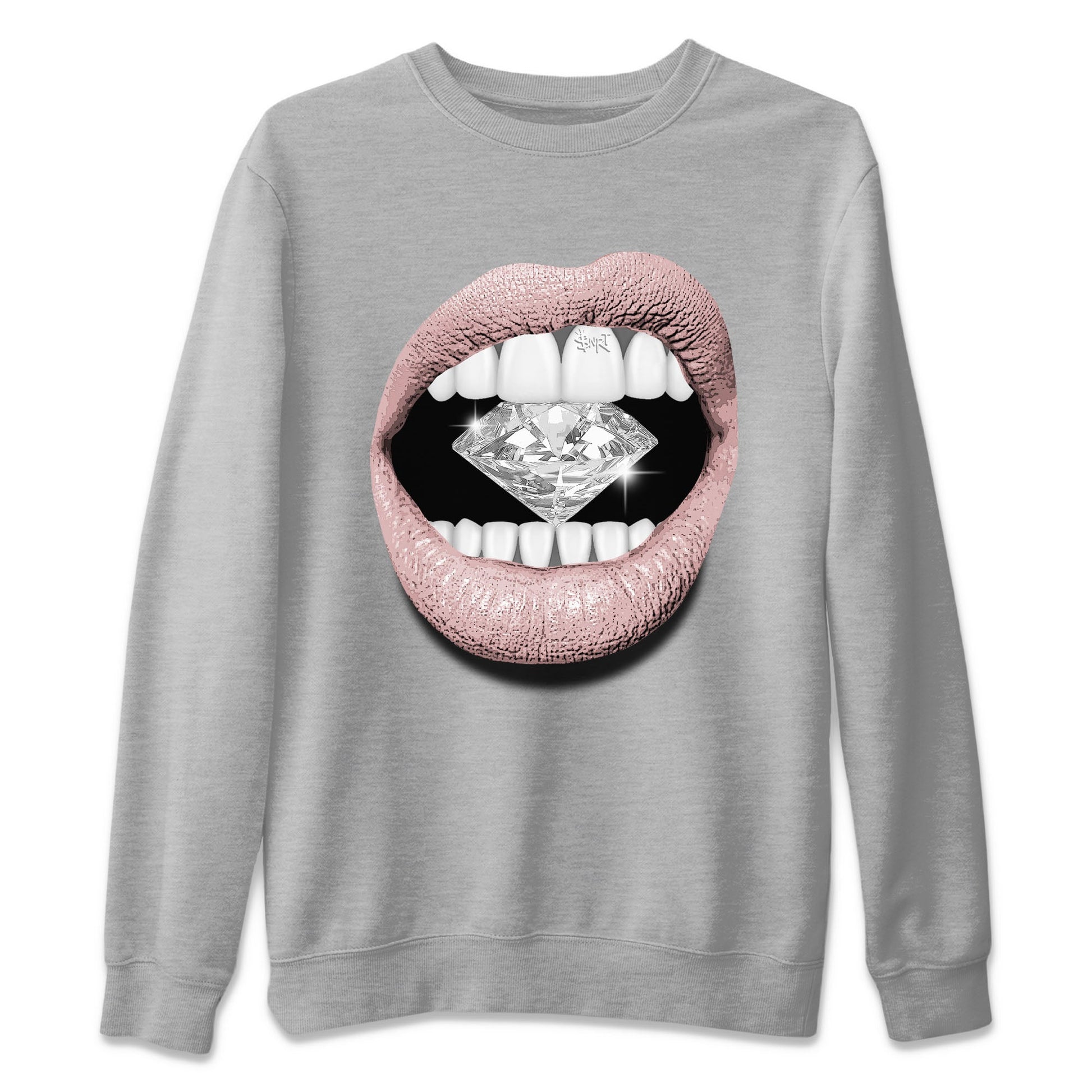 Air Jordan 1 Washed Pink Sneaker Match Tees Lips Diamond Sneaker Tees Air Jordan 1 High OG WMNS Washed Pink Tees Unisex Shirts Heather Grey 2
