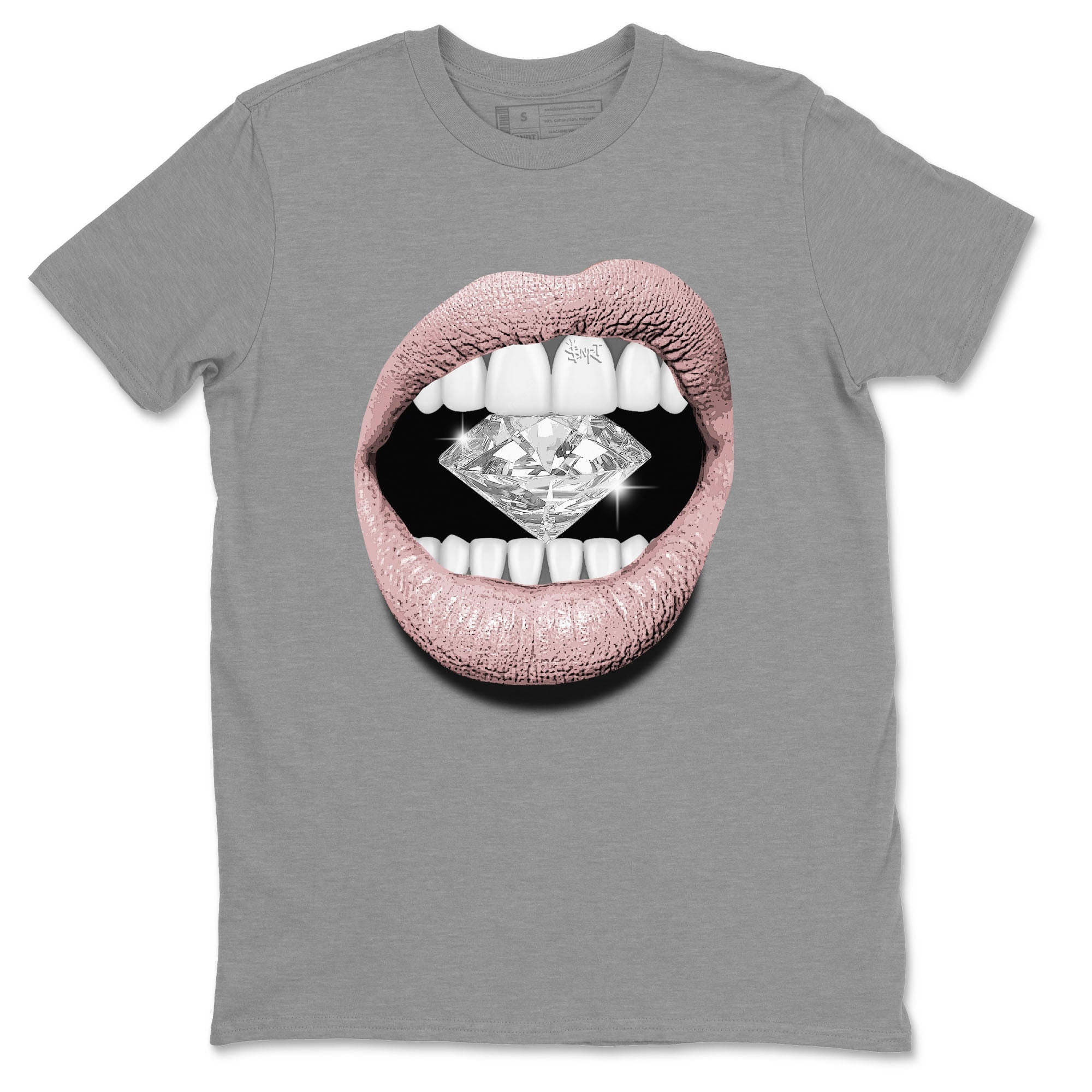 Air Jordan 1 Washed Pink Sneaker Match Tees Lips Diamond Sneaker Tees Air Jordan 1 High OG WMNS Washed Pink Tees Unisex Shirts Heather Grey 2