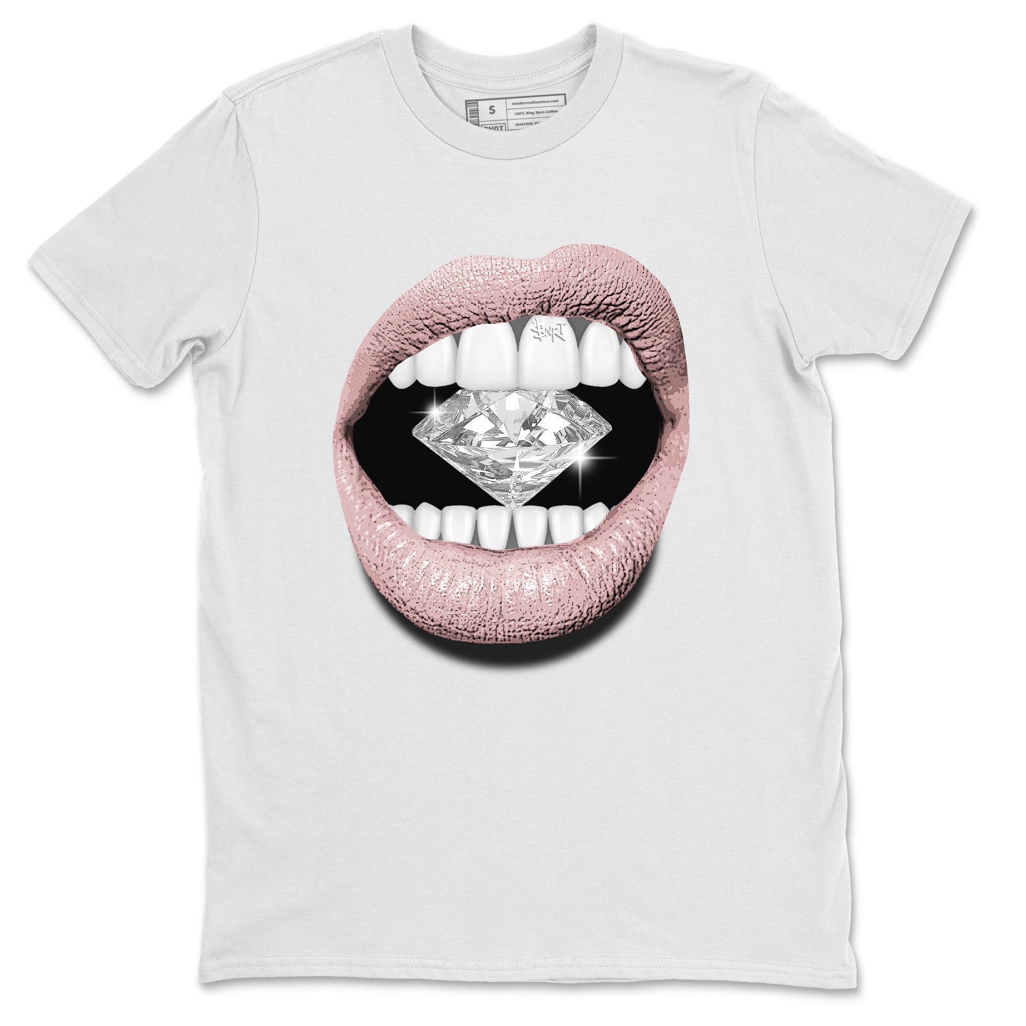 Air Jordan 1 Washed Pink Sneaker Match Tees Lips Diamond Sneaker Tees Air Jordan 1 High OG WMNS Washed Pink Tees Unisex Shirts White 2