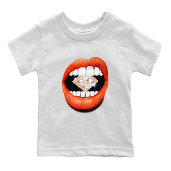 Air Jordan 12 Brilliant Orange Sneaker Match Tees Lips Diamond Sneaker Tees Air Jordan 12 WMNS Brilliant Orange Tees Kids Shirts White 2