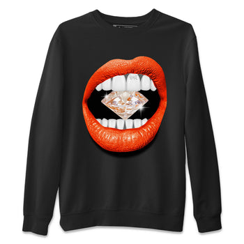 Air Jordan 12 Brilliant Orange Sneaker Match Tees Lips Diamond Sneaker Tees Air Jordan 12 WMNS Brilliant Orange Tees Unisex Shirts Black 2