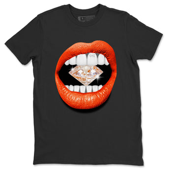 Air Jordan 12 Brilliant Orange Sneaker Match Tees Lips Diamond Sneaker Tees Air Jordan 12 WMNS Brilliant Orange Tees Unisex Shirts Black 2
