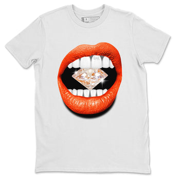 Air Jordan 12 Brilliant Orange Sneaker Match Tees Lips Diamond Sneaker Tees Air Jordan 12 WMNS Brilliant Orange Tees Unisex Shirts White 2