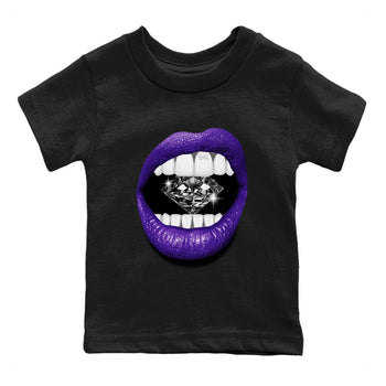 Air Jordan 12 Field Purple Sneaker Match Tees Lips Diamond Sneaker Tees Jordan Jordan 12 Lakers Sneaker Release Tees Kids Shirts Black 2