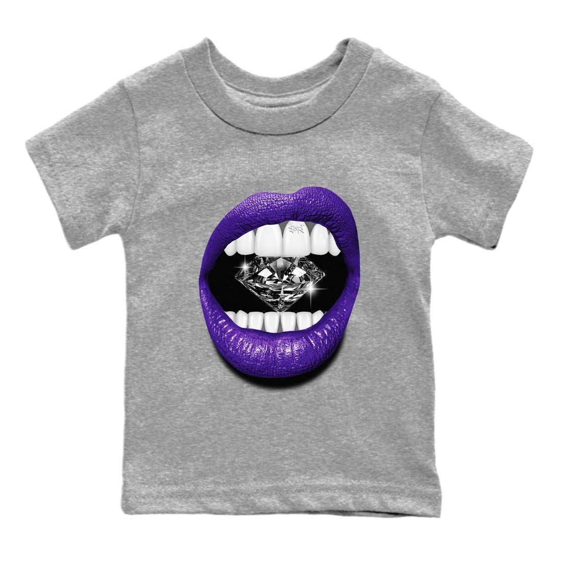 Air Jordan 12 Field Purple Sneaker Match Tees Lips Diamond Sneaker Tees Jordan Jordan 12 Lakers Sneaker Release Tees Kids Shirts Heather Grey 2