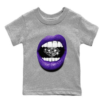 Air Jordan 12 Field Purple Sneaker Match Tees Lips Diamond Sneaker Tees Jordan Jordan 12 Lakers Sneaker Release Tees Kids Shirts Heather Grey 2