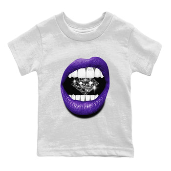 Air Jordan 12 Field Purple Sneaker Match Tees Lips Diamond Sneaker Tees Jordan Jordan 12 Lakers Sneaker Release Tees Kids Shirts White 2