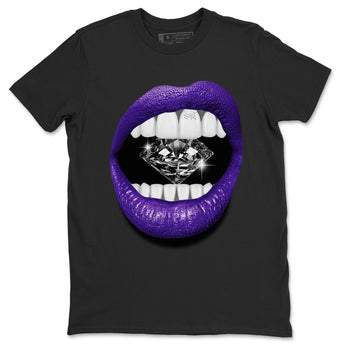 Air Jordan 12 Field Purple Sneaker Match Tees Lips Diamond Sneaker Tees Jordan Jordan 12 Lakers Sneaker Release Tees Unisex Shirts Black 2