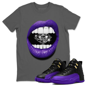 Air Jordan 12 Field Purple Sneaker Match Tees Lips Diamond Sneaker Tees Jordan Jordan 12 Lakers Sneaker Release Tees Unisex Shirts Cool Grey 1
