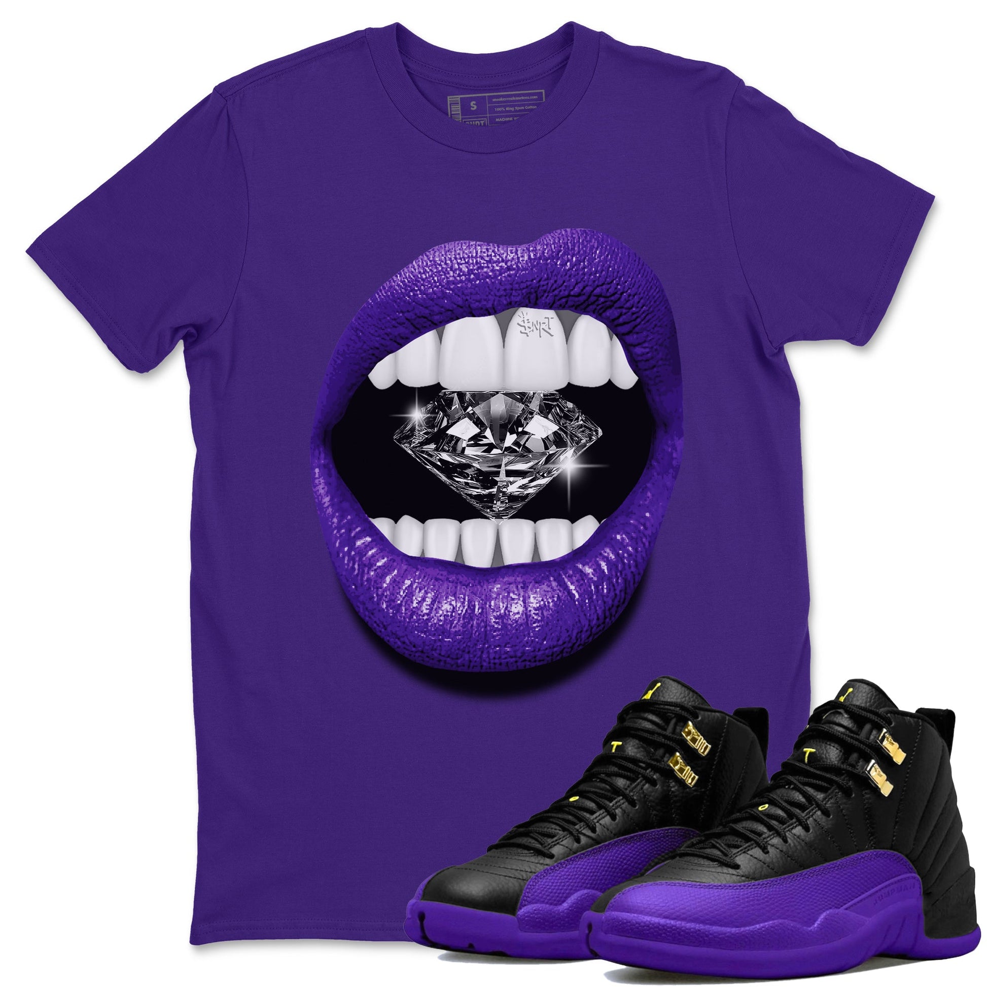 Air Jordan 12 Field Purple Sneaker Match Tees Lips Diamond Sneaker Tees Jordan Jordan 12 Lakers Sneaker Release Tees Unisex Shirts Purple 1