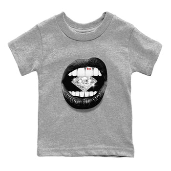 Air Jordan 13 Black Flint Sneaker Match Tees Lips Diamond Sneaker Tees Air Jordan 13 Retro Black Flint Tees Kids Shirts Heather Grey 2