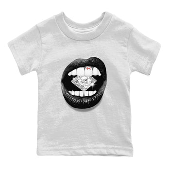 Air Jordan 13 Black Flint Sneaker Match Tees Lips Diamond Sneaker Tees Air Jordan 13 Retro Black Flint Tees Kids Shirts White 2