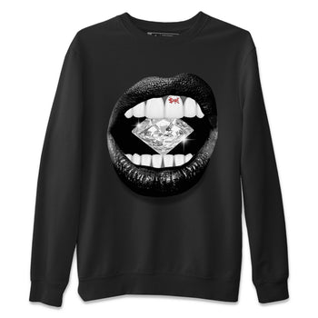 Air Jordan 13 Black Flint Sneaker Match Tees Lips Diamond Sneaker Tees Air Jordan 13 Retro Black Flint Tees Unisex Shirts Black 2