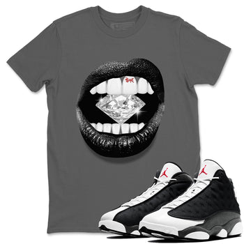 Air Jordan 13 Black Flint Sneaker Match Tees Lips Diamond Sneaker Tees Air Jordan 13 Retro Black Flint Tees Unisex Shirts Cool Grey 1