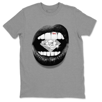 Air Jordan 13 Black Flint Sneaker Match Tees Lips Diamond Sneaker Tees Air Jordan 13 Retro Black Flint Tees Unisex Shirts Heather Grey 2