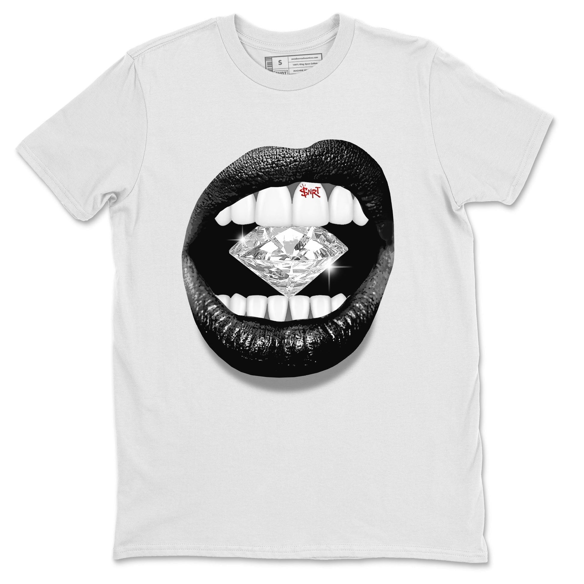 Air Jordan 13 Black Flint Sneaker Match Tees Lips Diamond Sneaker Tees Air Jordan 13 Retro Black Flint Tees Unisex Shirts White 2