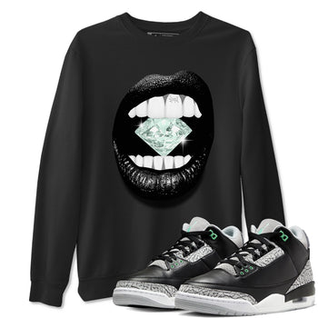 3s Green Glow shirt to match jordans Lips Diamond sneaker tees Air Jordan 3 Green Glow SNRT Sneaker Release Tees unisex cotton Black 1 crew neck shirt