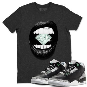 3s Green Glow shirt to match jordans Lips Diamond sneaker tees Air Jordan 3 Green Glow SNRT Sneaker Release Tees unisex cotton Charcoal Heather 1 crew neck shirt