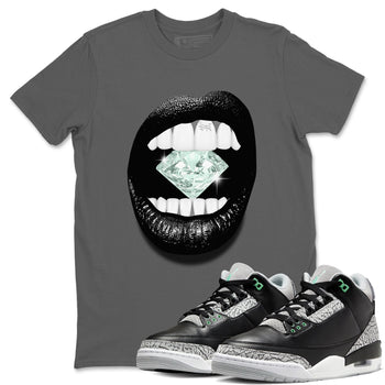 3s Green Glow shirt to match jordans Lips Diamond sneaker tees Air Jordan 3 Green Glow SNRT Sneaker Release Tees unisex cotton Cool Grey 1 crew neck shirt