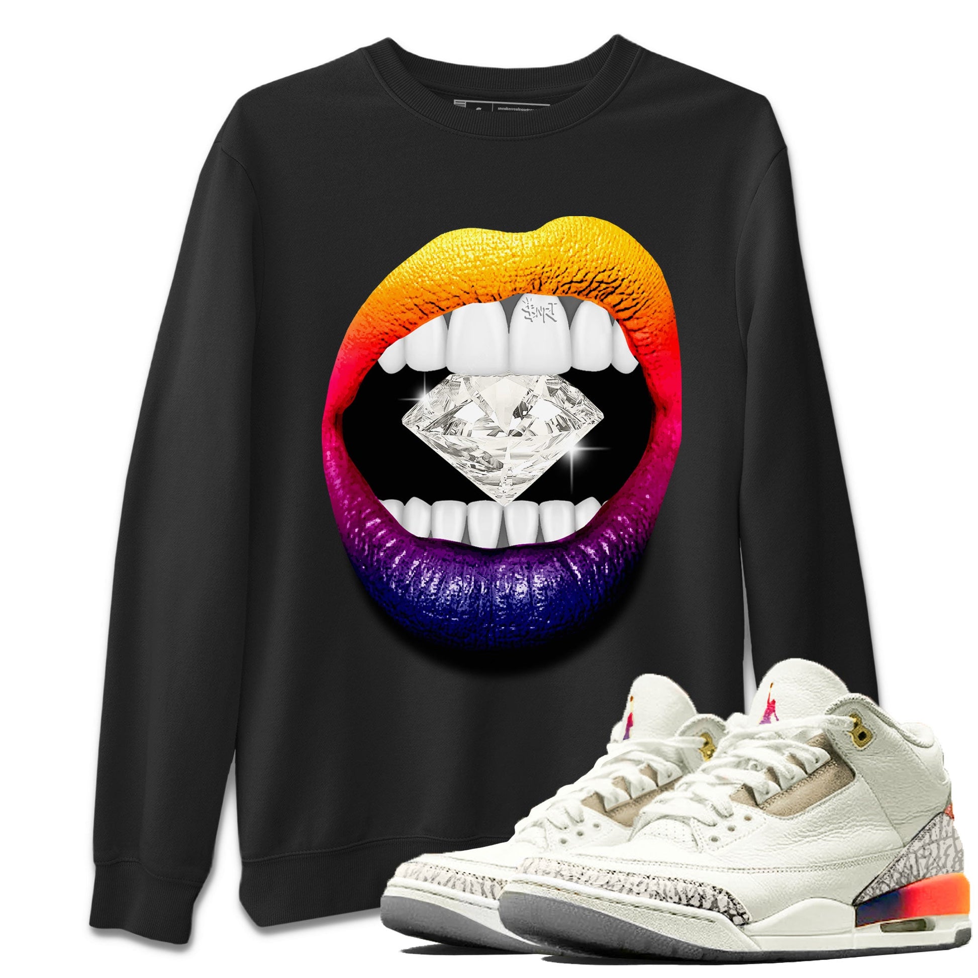Air Jordan 3 X J Balvin shirt to match jordans Lips Diamond sneaker tees Air Jordan 3 X J Balvin SNRT Sneaker Release Tees LGBT Pride T-Shirt Unisex Black 1 T-Shirt