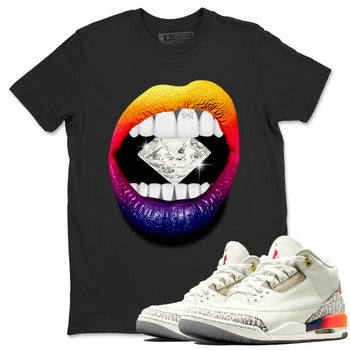 Air Jordan 3 X J Balvin shirt to match jordans Lips Diamond sneaker tees Air Jordan 3 X J Balvin SNRT Sneaker Release Tees LGBT Pride T-Shirt Unisex Black 1 T-Shirt
