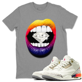 Air Jordan 3 X J Balvin shirt to match jordans Lips Diamond sneaker tees Air Jordan 3 X J Balvin SNRT Sneaker Release Tees LGBT Pride T-Shirt Unisex Heather Grey 1 T-Shirt