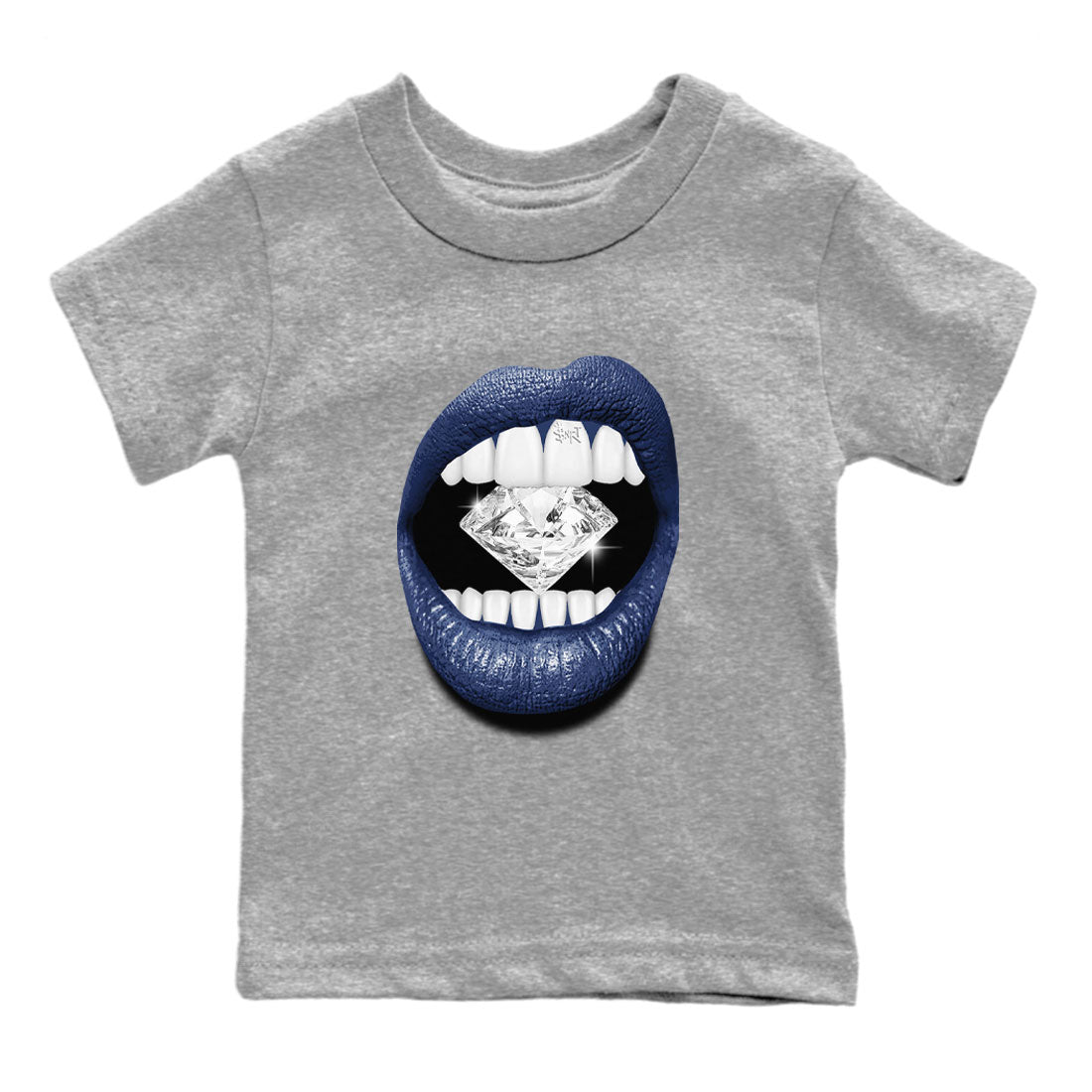 Air Jordan 3 Midnight Navy shirt to match jordans Lips Diamond sneaker tees 3s Midnight Navy SNRT Sneaker T Shirt  baby toddler Heather Grey 2 cotton Shirt