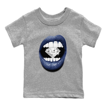 Air Jordan 3 Midnight Navy shirt to match jordans Lips Diamond sneaker tees 3s Midnight Navy SNRT Sneaker T Shirt  baby toddler Heather Grey 2 cotton Shirt