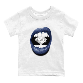 Air Jordan 3 Midnight Navy shirt to match jordans Lips Diamond sneaker tees 3s Midnight Navy SNRT Sneaker T Shirt  baby toddler White 2 cotton Shirt