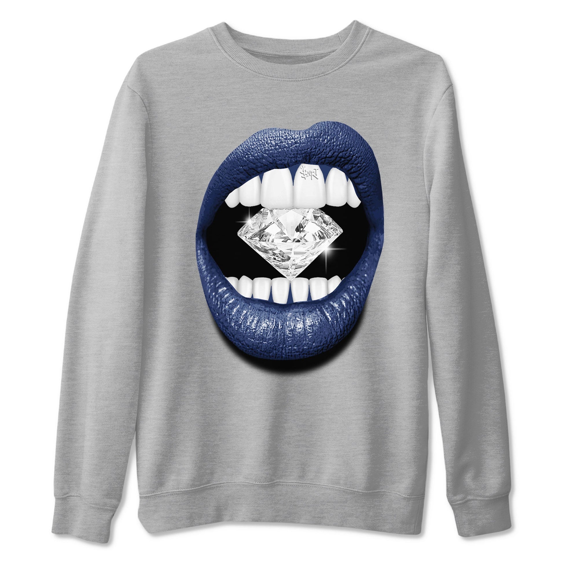 Air Jordan 3 Midnight Navy shirt to match jordans Lips Diamond sneaker tees 3s Midnight Navy SNRT Sneaker T Shirt  unisex cotton Heather Grey 2 crew neck shirt