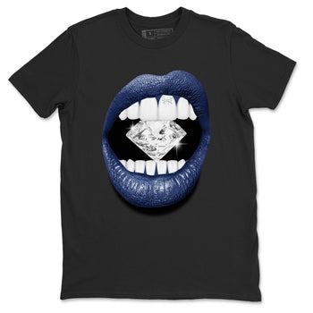 Air Jordan 3 Midnight Navy shirt to match jordans Lips Diamond sneaker tees 3s Midnight Navy SNRT Sneaker T Shirt  unisex cotton Black 2 crew neck shirt
