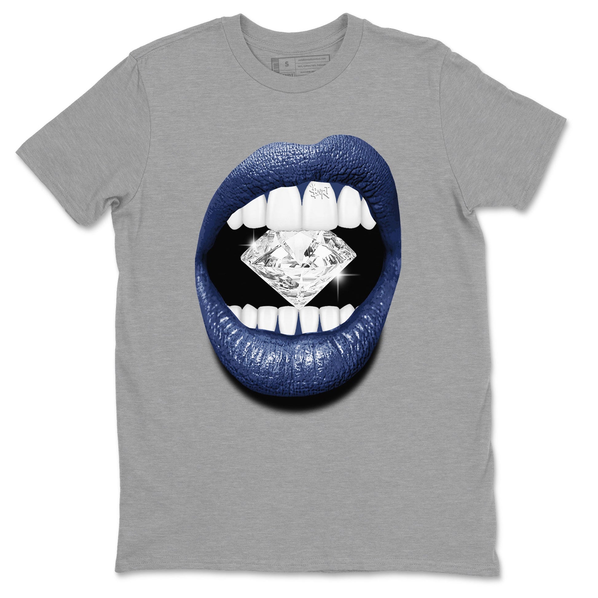 Air Jordan 3 Midnight Navy shirt to match jordans Lips Diamond sneaker tees 3s Midnight Navy SNRT Sneaker T Shirt  unisex cotton Heather Grey 2 crew neck shirt