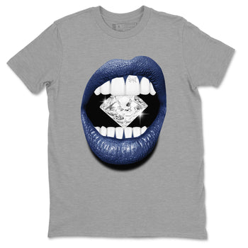 Air Jordan 3 Midnight Navy shirt to match jordans Lips Diamond sneaker tees 3s Midnight Navy SNRT Sneaker T Shirt  unisex cotton Heather Grey 2 crew neck shirt